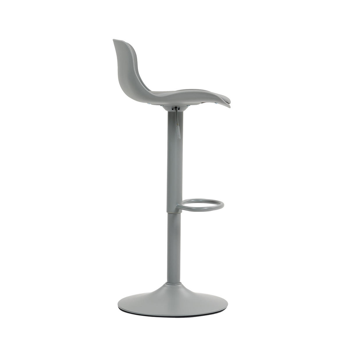 BARHOCKER Grau 2er-Set höhenverstellbar mit Rückenlehne und Fußstütze - Grau, Metall (43/80/44cm) - PANGIVO