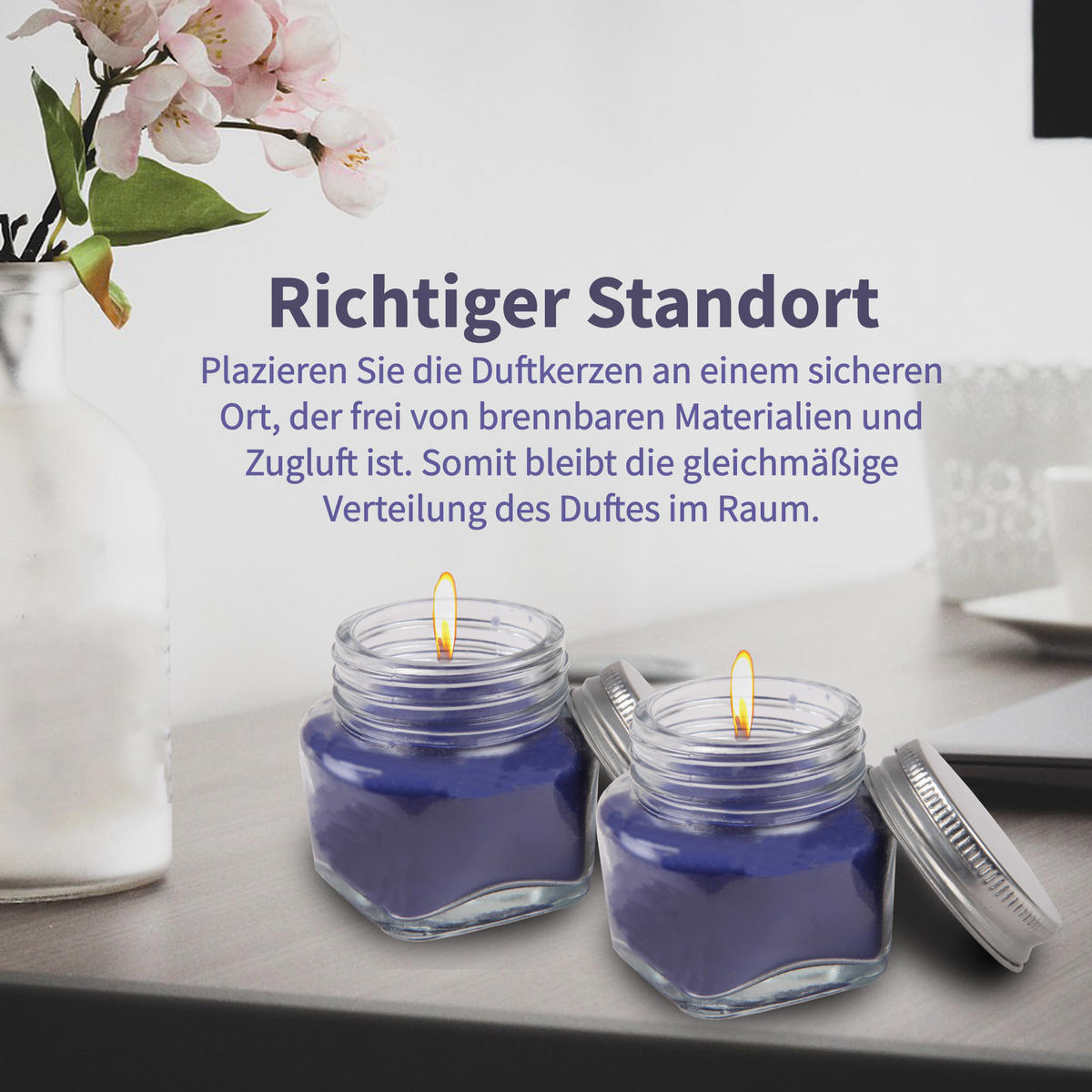 DUFTKERZE "Donut Blaubeere" im Glas mit Deckel, 2er Pack mit je ca. 7 Std. Brenndauer, Ø6cm, Raumduft als Geschenk oder als Dekoration - Beere, Glas (6/5cm) - HS Candle