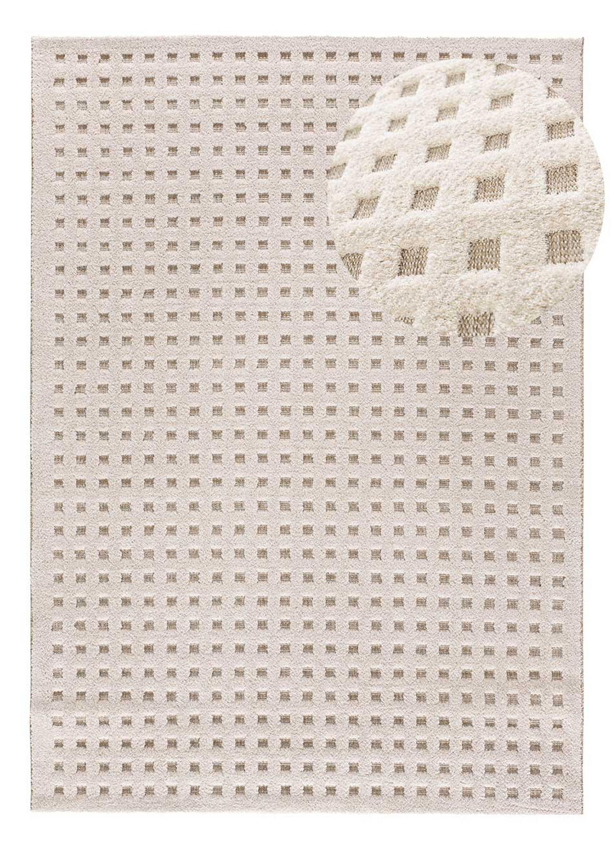 WEBTEPPICH im skandinavischen Stil Weiß Diena 160/230 cm - Weiß, Naturmaterialien/Textil (160/230cm) - Atticgo
