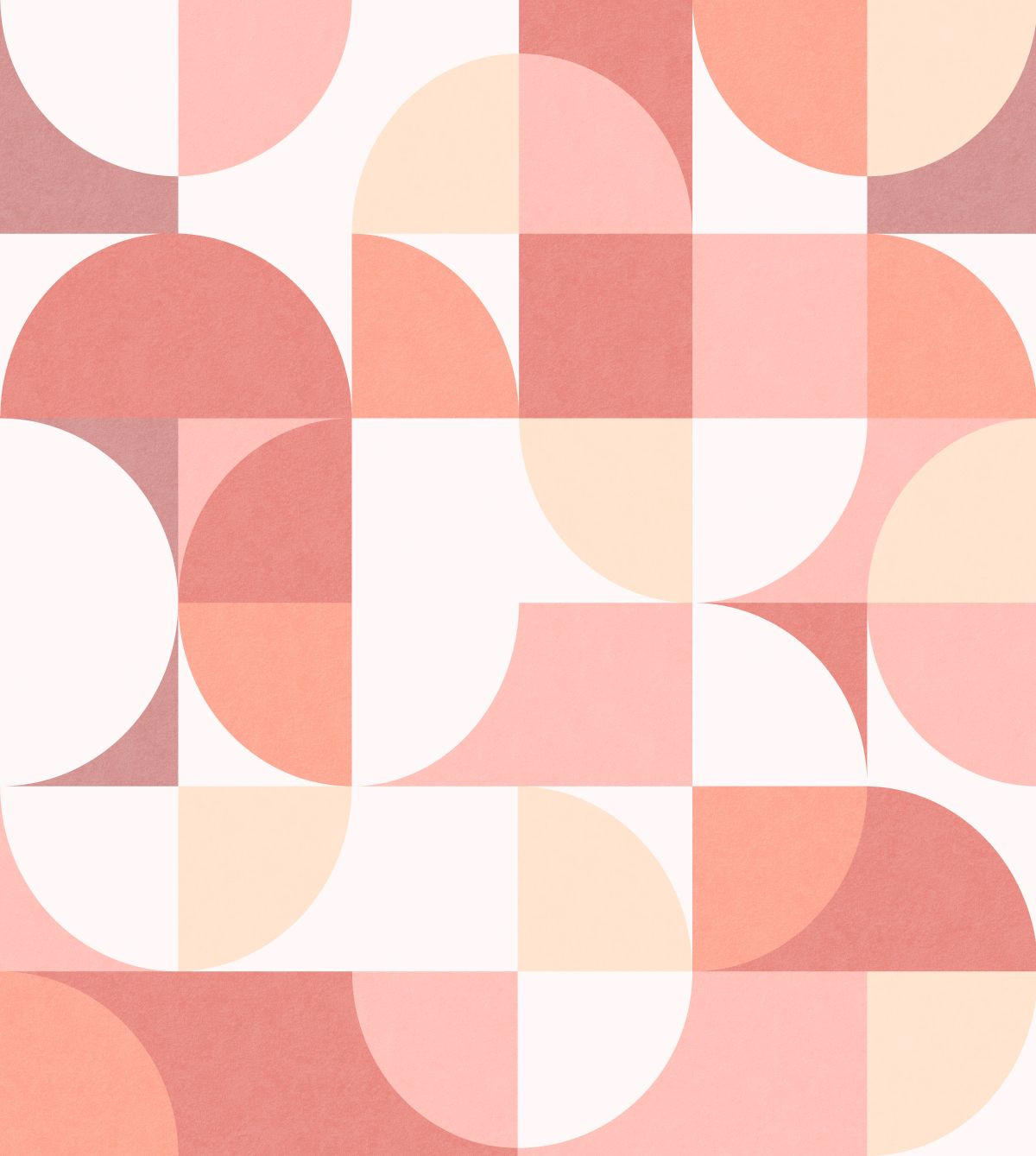 FOTOTAPETE Kreise im Bauhaus-Stil 250 x 279 cm - Pink, Papier (250/279cm) - ESTAhome