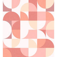 FOTOTAPETE Kreise im Bauhaus-Stil 250 x 279 cm - Pink, Papier (250/279cm) - ESTAhome
