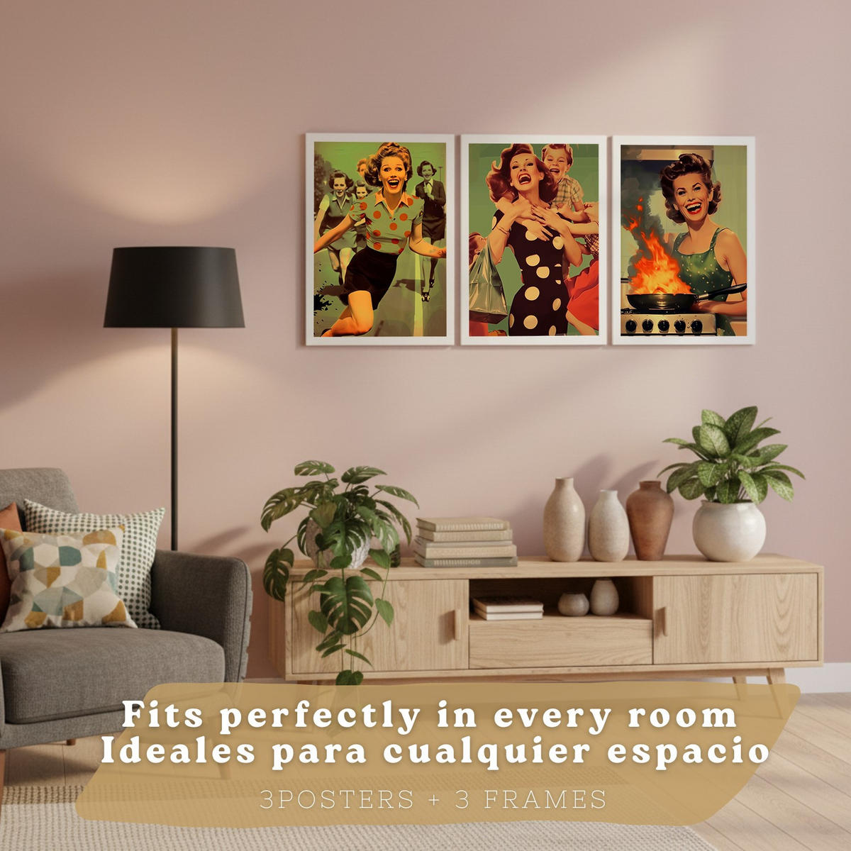 PLAKAT Sada 3 Matko A4 Bílý rám - bílá, papír (29.7/1/21cm) - Nacnic