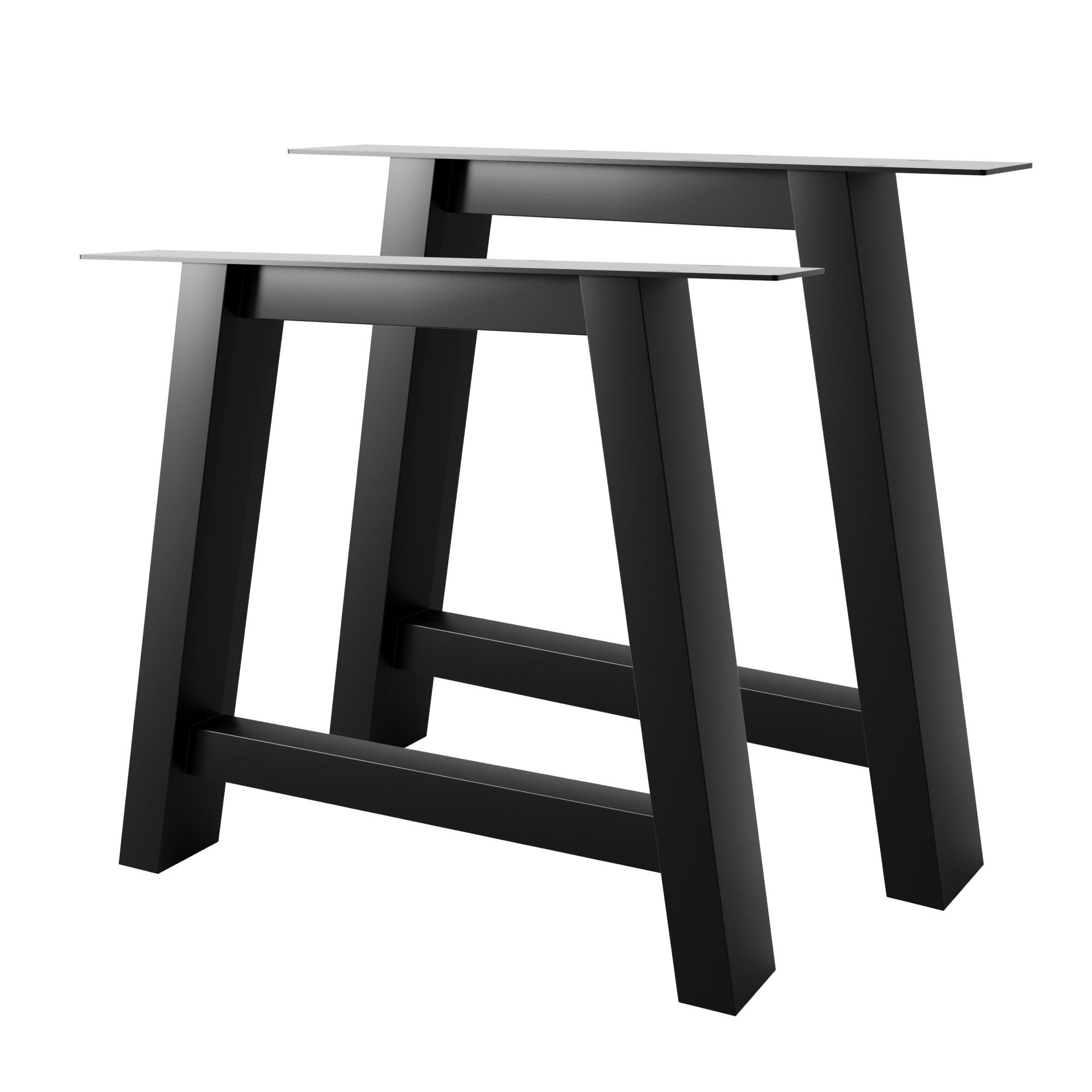 TISCHBEINE Thusia Lite A Extreme 2er-Set Schwarz 72cm - Schwarz, Metall (80/72/10cm) - Metalo Pro
