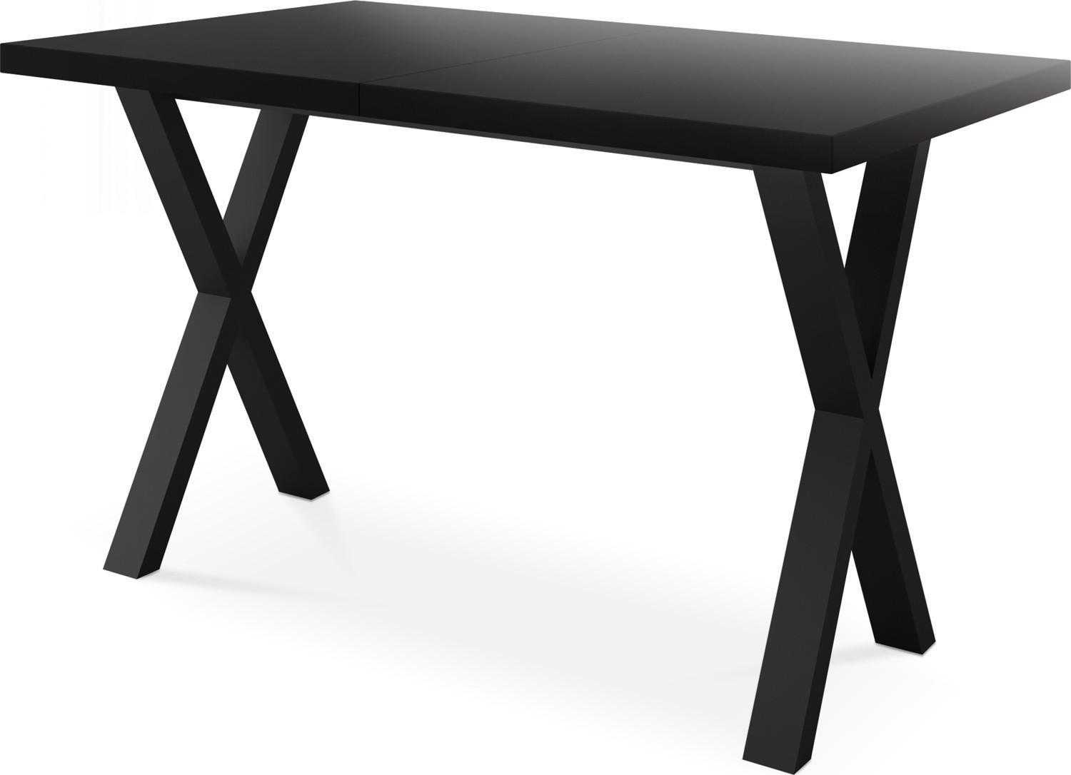 ESSTISCH Blake rechteckig ausziehbar, Schwarz 120-220/80/76 cm - Schwarz, Holzwerkstoff/Metall (120/80/76cm) - WFL GROUP