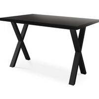 ESSTISCH Blake rechteckig ausziehbar, Schwarz 120-220/80/76 cm - Schwarz, Holzwerkstoff/Metall (120/80/76cm) - WFL GROUP