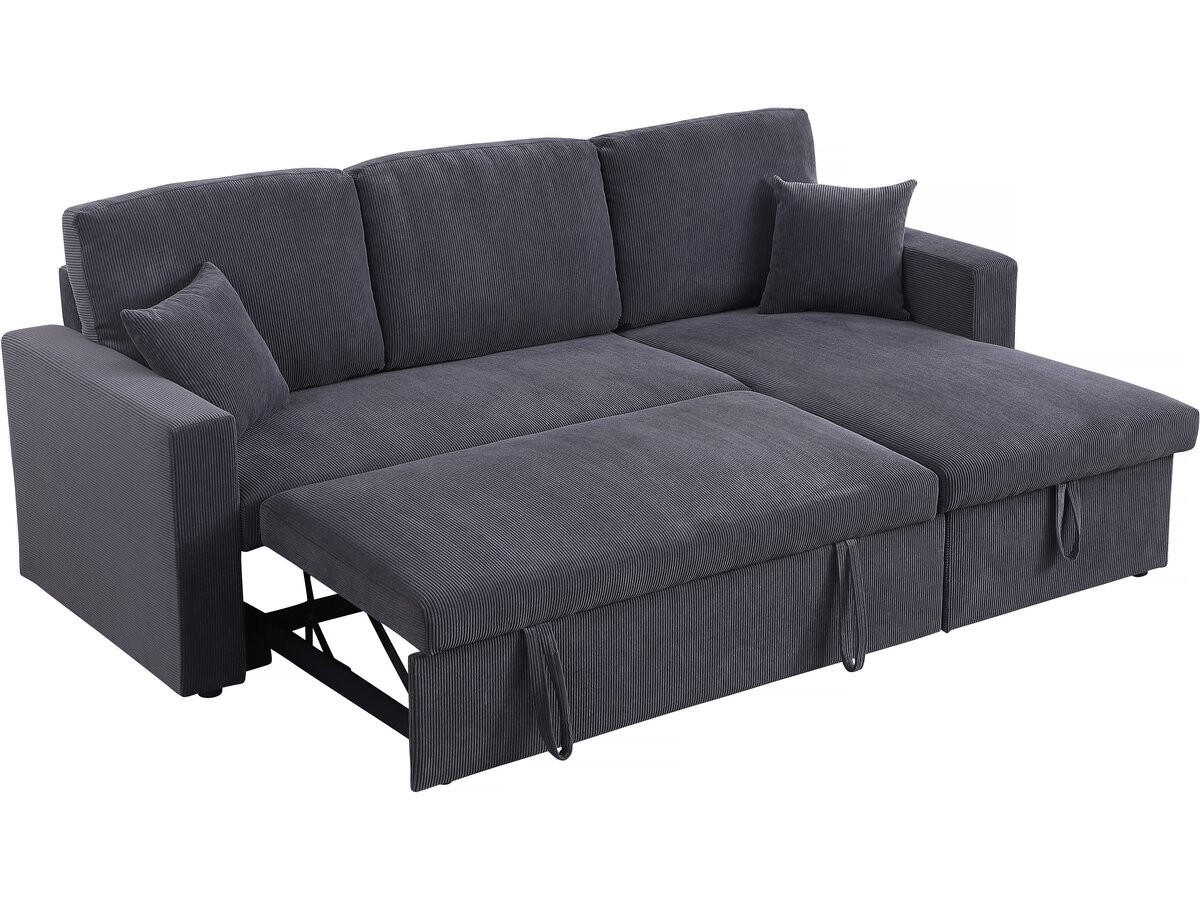 ECKSOFA alain Grau - Grau, Textil (145/221cm) - Habitat Garten