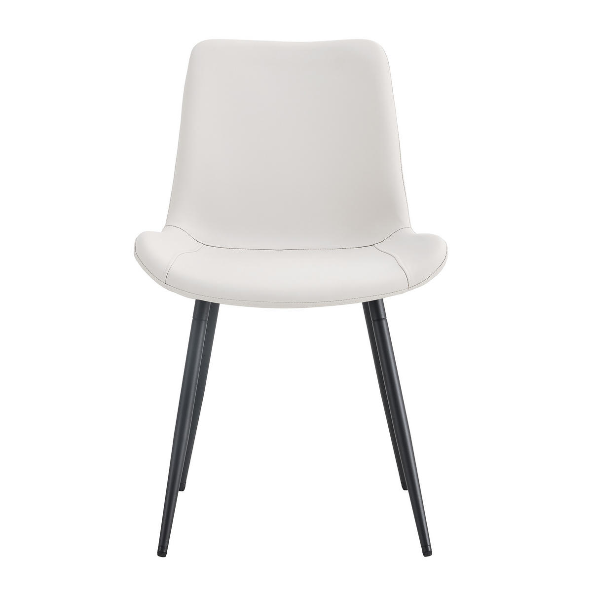 STUHL-SET DE-36498 4 Stück mit Kunstlederbezug Weiß - Weiß, Metall (47/83/50cm) - ComfortXL