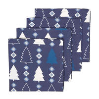 WEIHNACHTSSERVIETTEN Winterland, 4er-Set blaue Stoffservietten 45/45 cm - Blau, Textil (45/45cm) - Homescapes
