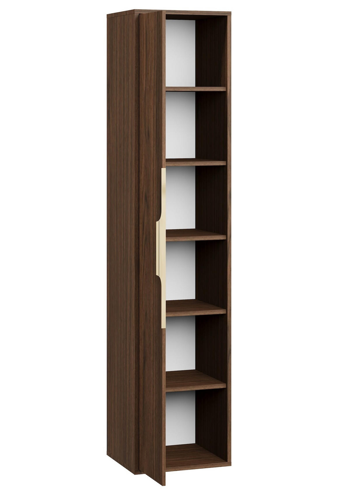 BADEZIMMERSCHRANK Rimini mit 1 Tür Walnuss Braun - 38 x 33 x 170 cm - Walnussfarben/Braun, Holz (33/170/38cm) - Badplaats