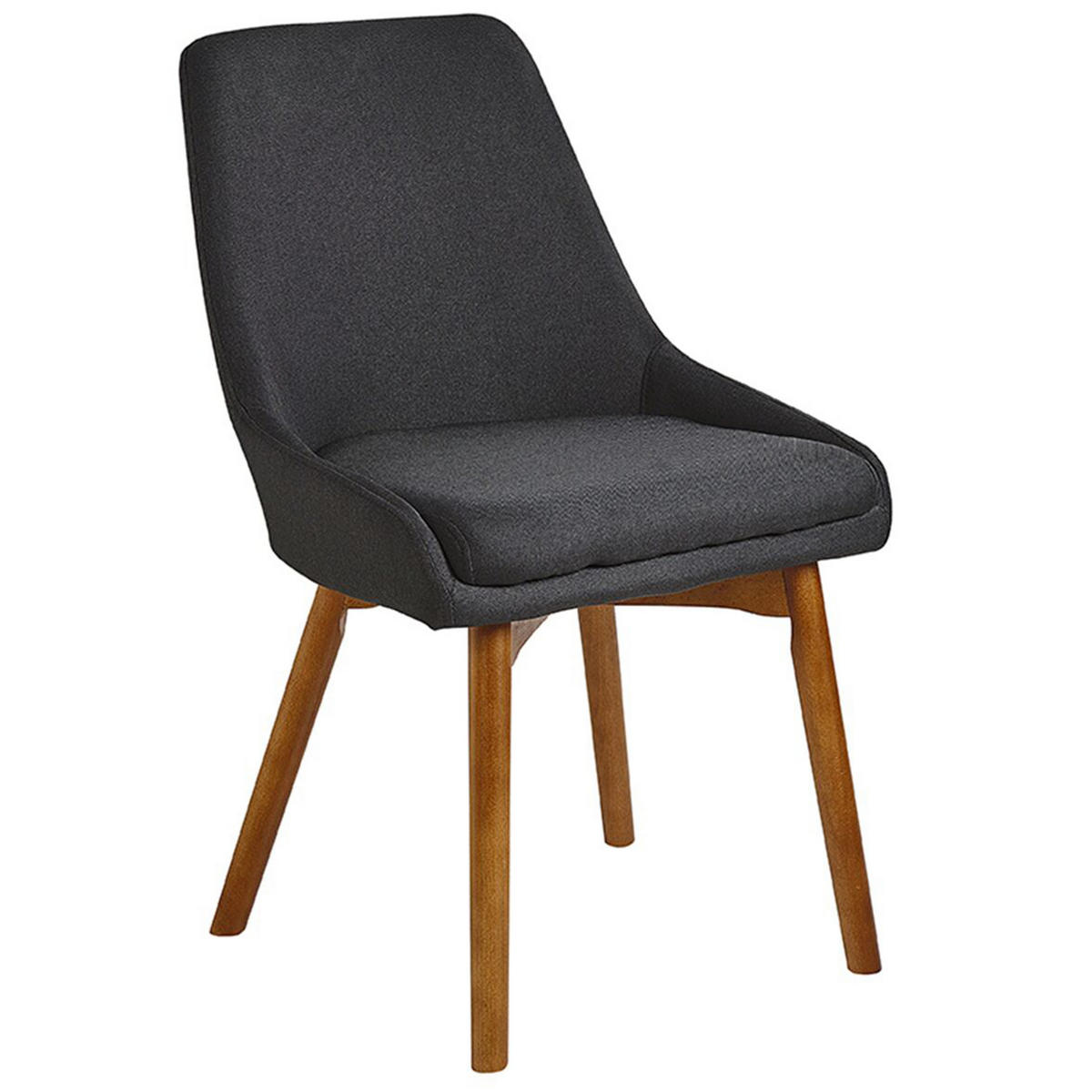 ESSZIMMERSTUHL 2er-Set Polsterbezug Schwarz Melfort - Schwarz, Holz/Textil (49/82/58cm) - Beliani