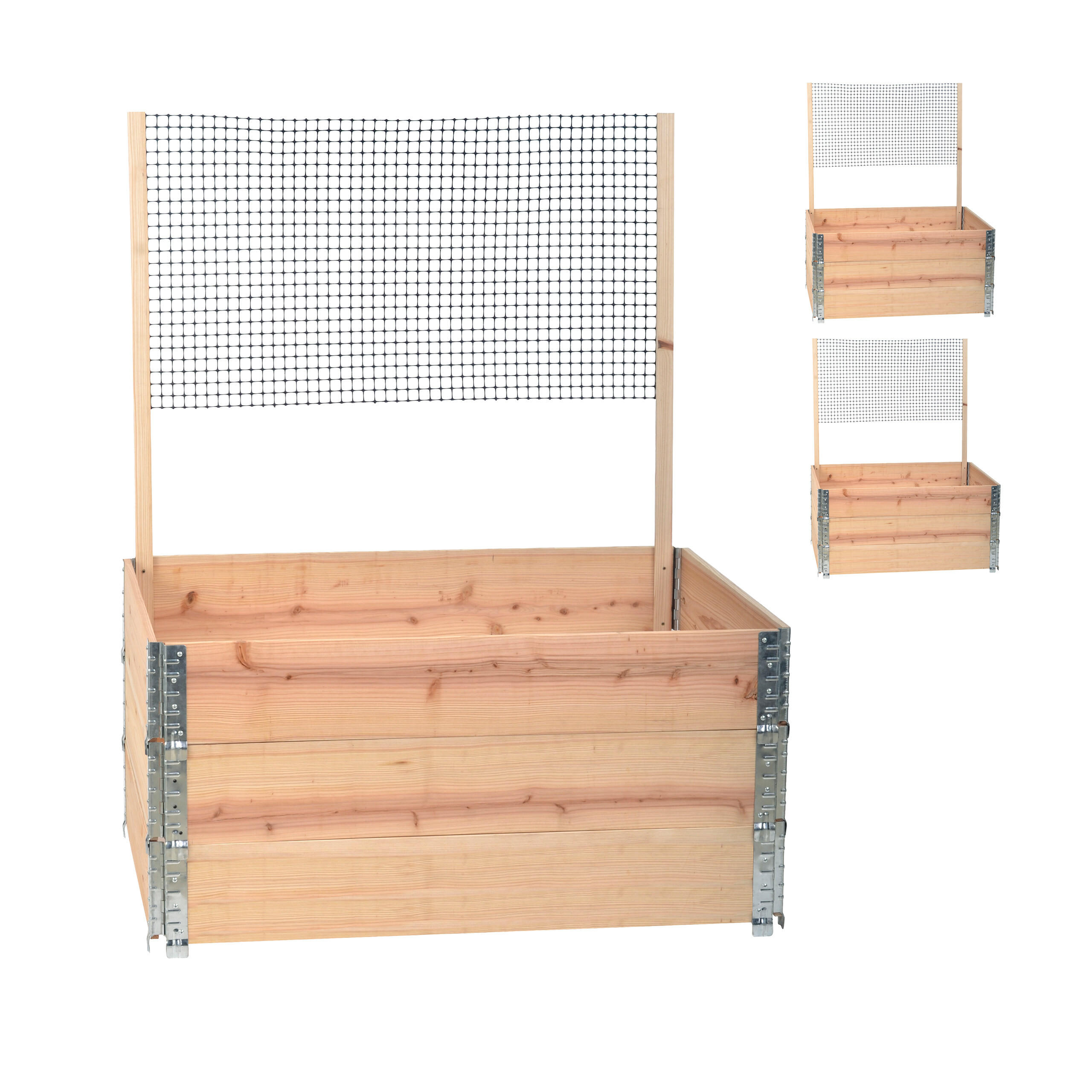 HOCHBEET - Hellbraun, Holz/Kunststoff (120/118/80cm) - Relaxdays