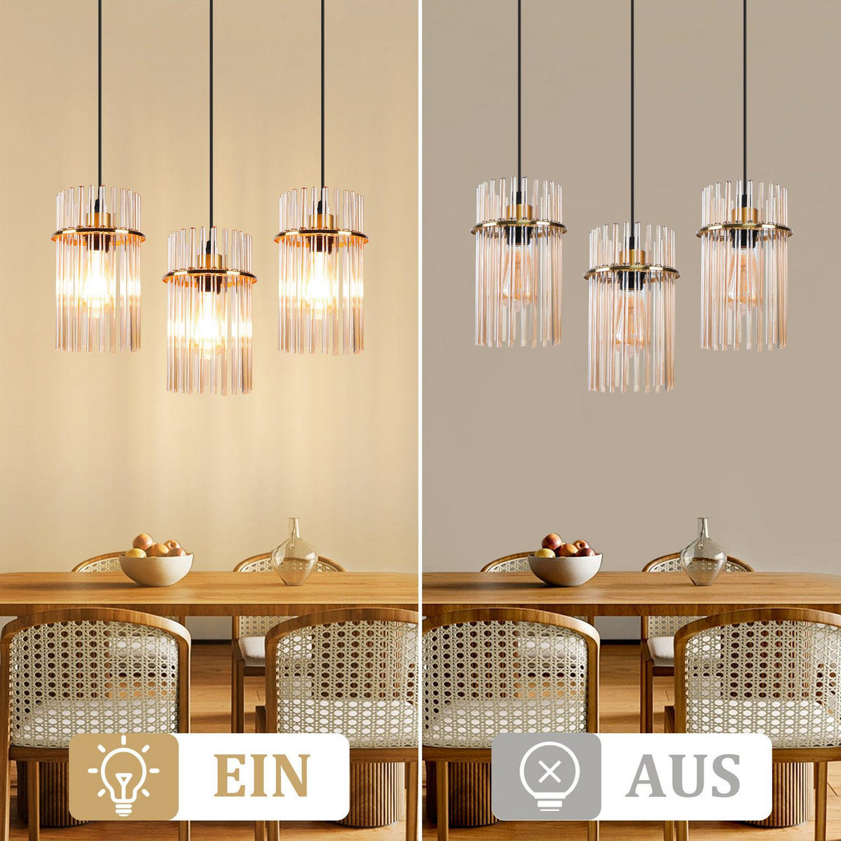 PENDELLEUCHTE BARSINGHAUSEN Ⅲ 48/5/150 cm - Goldfarben, Metall (48/5/150cm) - Nettlife