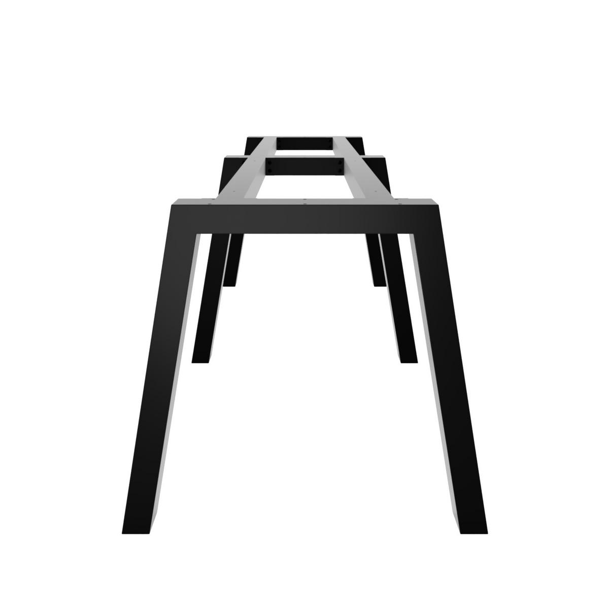 TISCHBEINE Thusia Extreme Long Metall Schwarz 300/80/72 cm - Schwarz, Metall (80/72/300cm) - Metalo Pro