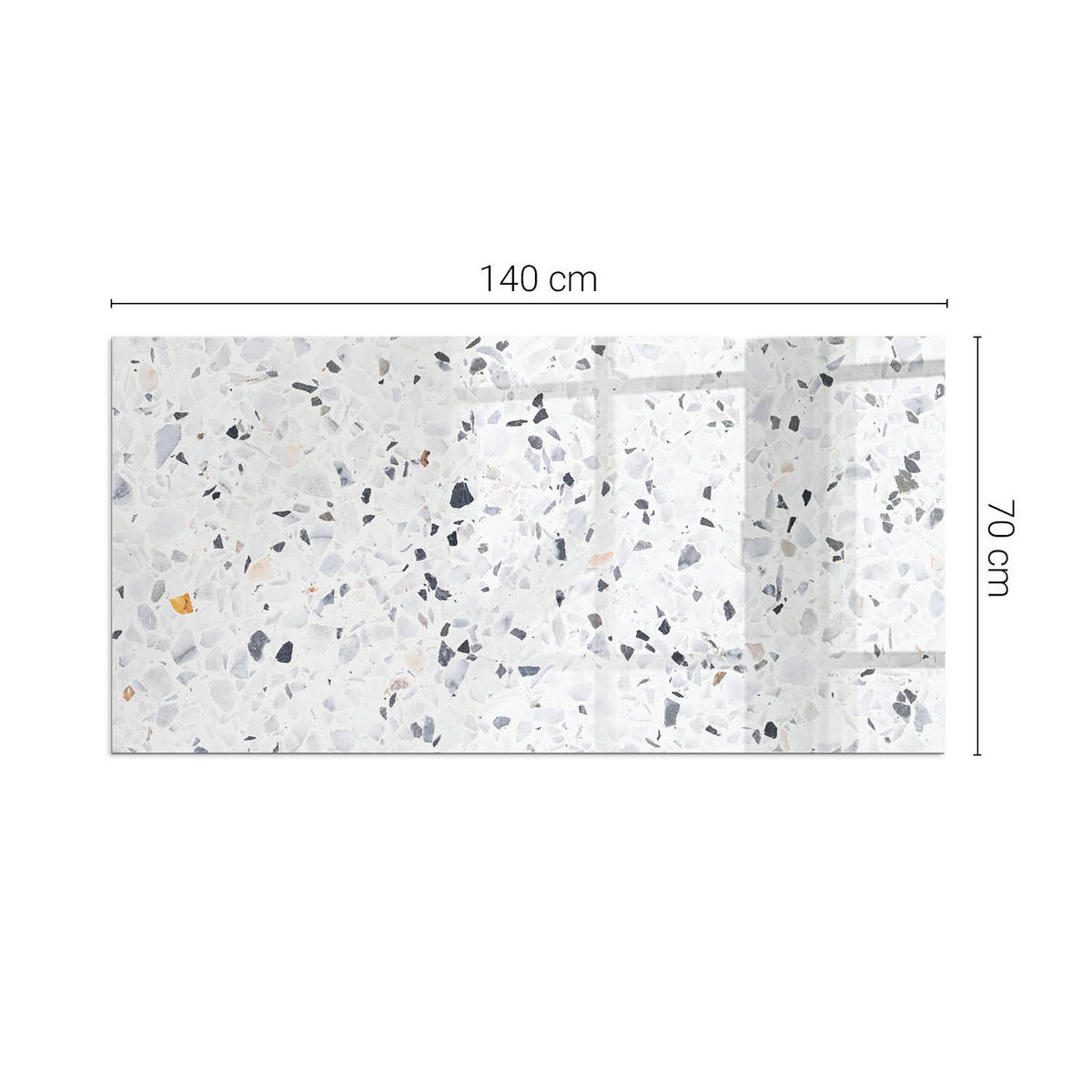 GLASPLATTE für Kamin 140x70 cm - Weiß, Glas (140/70/0.4cm) - TULUP
