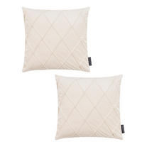 KISSENHÜLLE 2er Set Nobless Rauten 40/40 cm elfenbein - Creme, Textil (40/40cm) - Magma Heimtexx