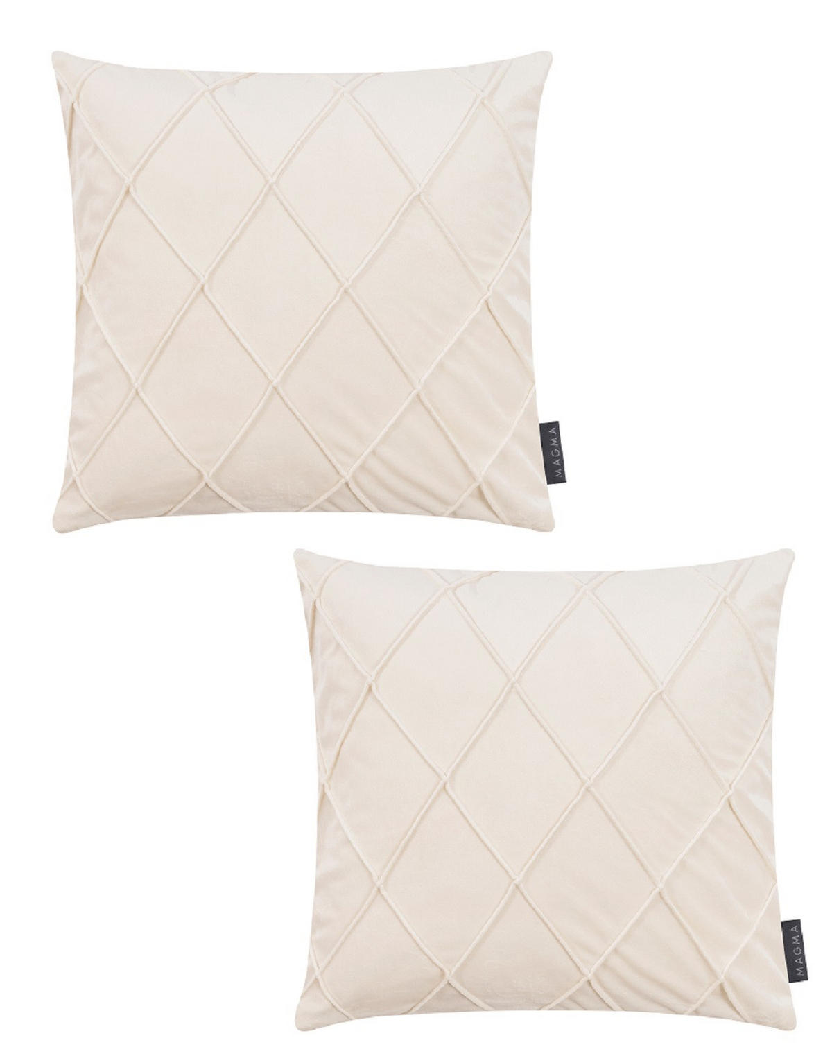 KISSENHÜLLE 2er Set Nobless Rauten 40/40 cm elfenbein - Creme, Textil (40/40cm) - Magma Heimtexx