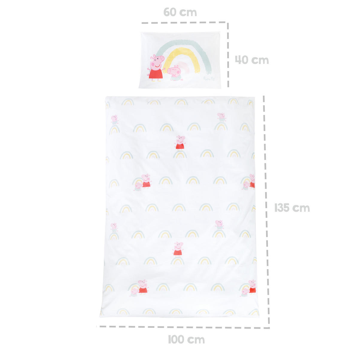 BABYBETTWÄSCHE Peppa Pig 100x135 cm - Weiß, Textil (100/135cm) - Roba