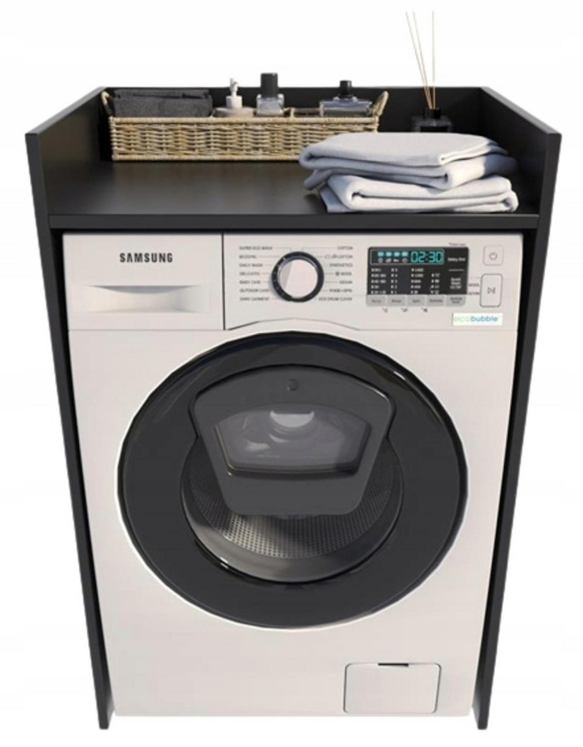 WASCHMASCHINENSCHRANK Schwarz 66/51,8/98 cm - Schwarz, Holzwerkstoff (66/98/51.8cm) - Matkam Möbel