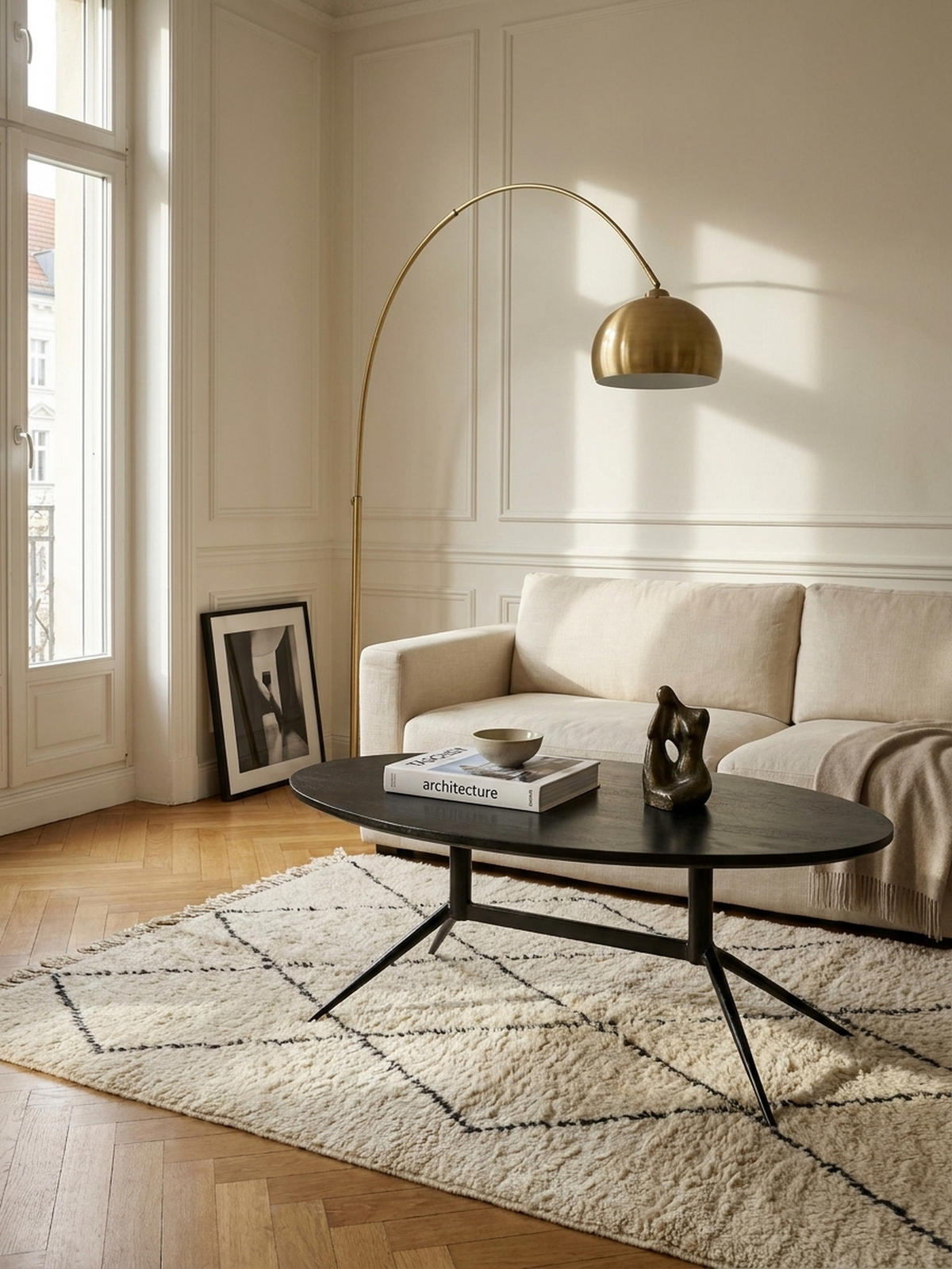 COUCHTISCH Oval in Schwarz aus Mango Massivholz und Metall, 90x50x35 cm mit natürlicher Holzmaserung - Schwarz, Holz/Metall (50/90/35cm) - KADIMA DESIGN