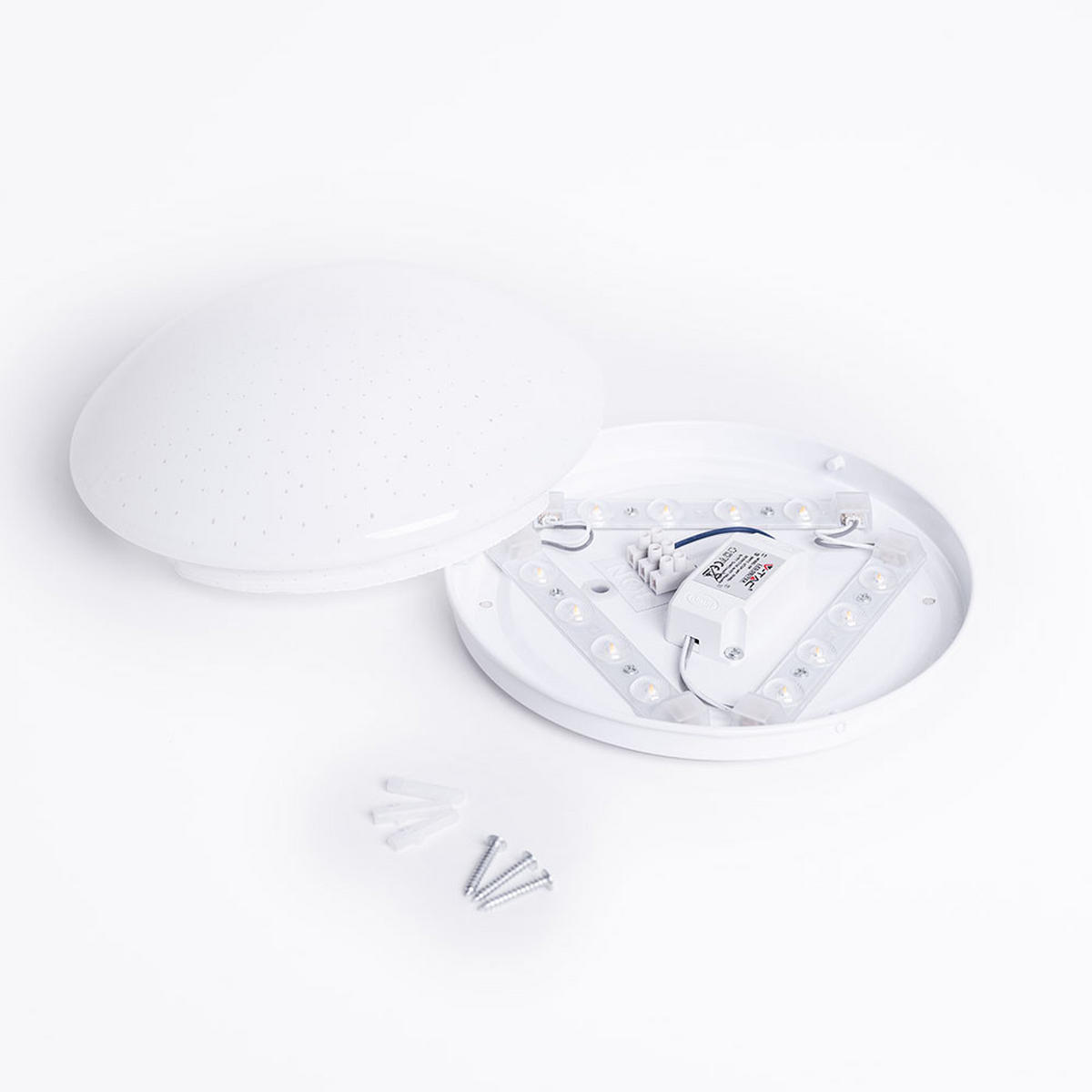 LED DECKENLEUCHTE Metall Weiß Sternenhimmel Effekt - Weiß, Metall (21.5/21.5/7.8cm)