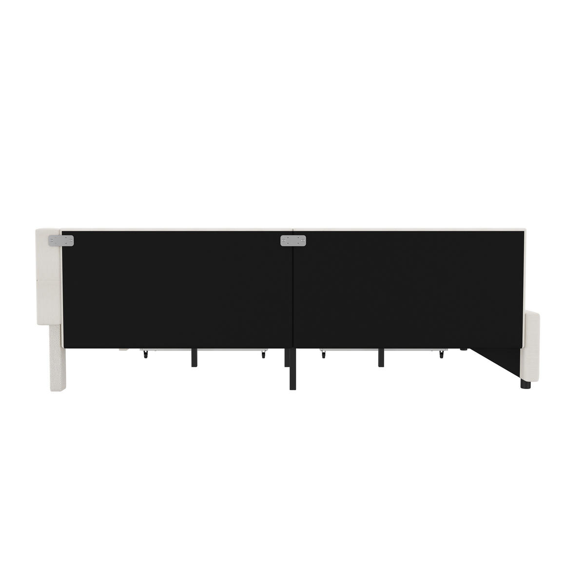TAGESBETT 140/200 cm DE-04868, mit LED, USB+Typ-C und 2 Schubladen in Beige - Beige, Holzwerkstoff (140/200cm) - ComfortXL