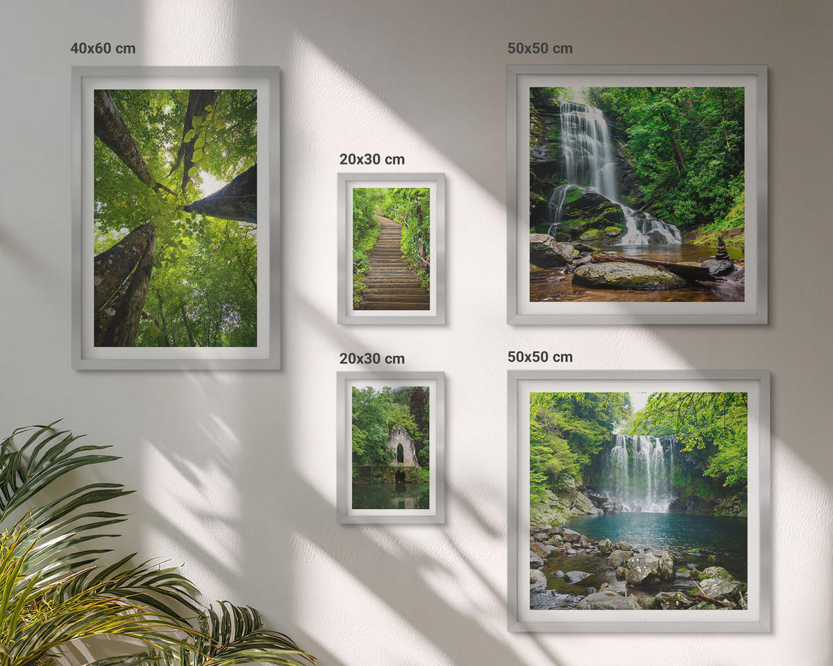 WANDBILDER 5er Set - 50x50 cm & 20x30 cm & 40x60 cm Silberner Rahmen - Denkmäler Europas in warmen Farben - Silberfarben, Kunststoff (40/60cm) - ArtPrintCave