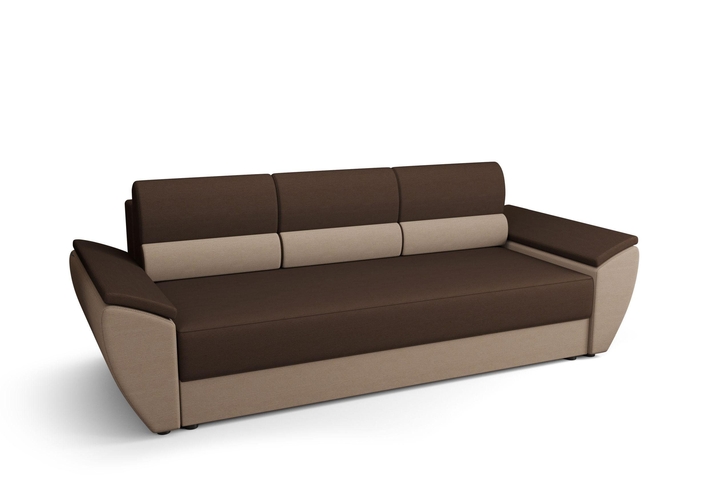 SOFA REBI BIS mit Schlaffunktion RAINBOW 20+05 mit Stauraum - Braun, Textil (80/78/240cm) - Bedante