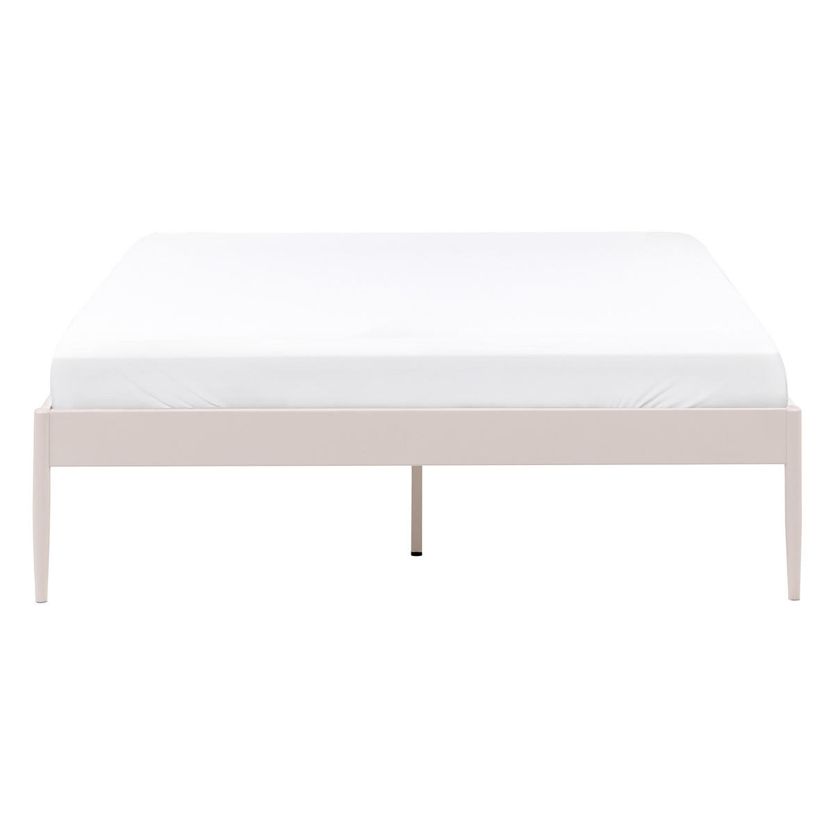BETT mit Lattenrost 140/200 Stahl Hellbeige Vaurs - Beige, Metall (140/200cm) - Beliani