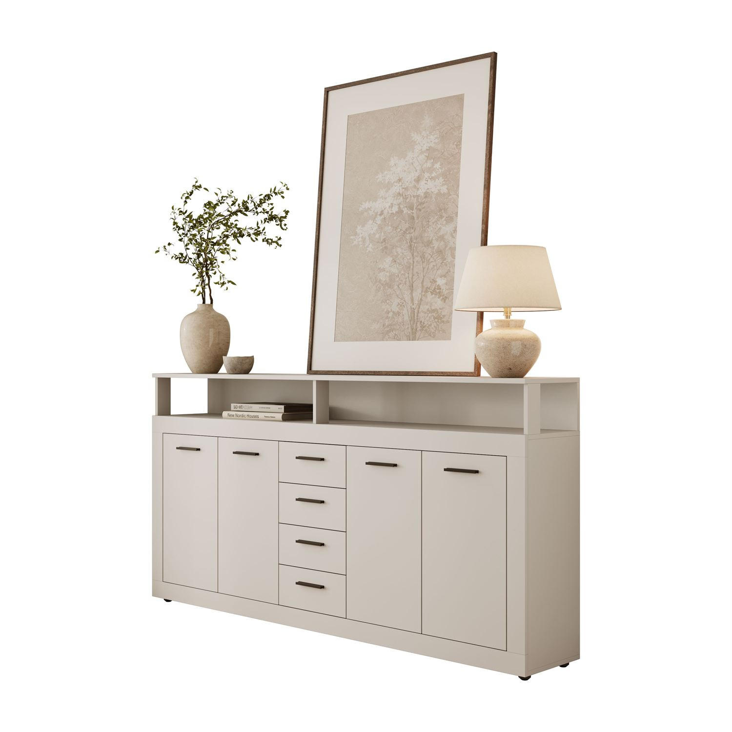 KOMMODE ROMANO mit Schubladen - Kaschmir, Holzwerkstoff (190/96/32cm) - Lookway