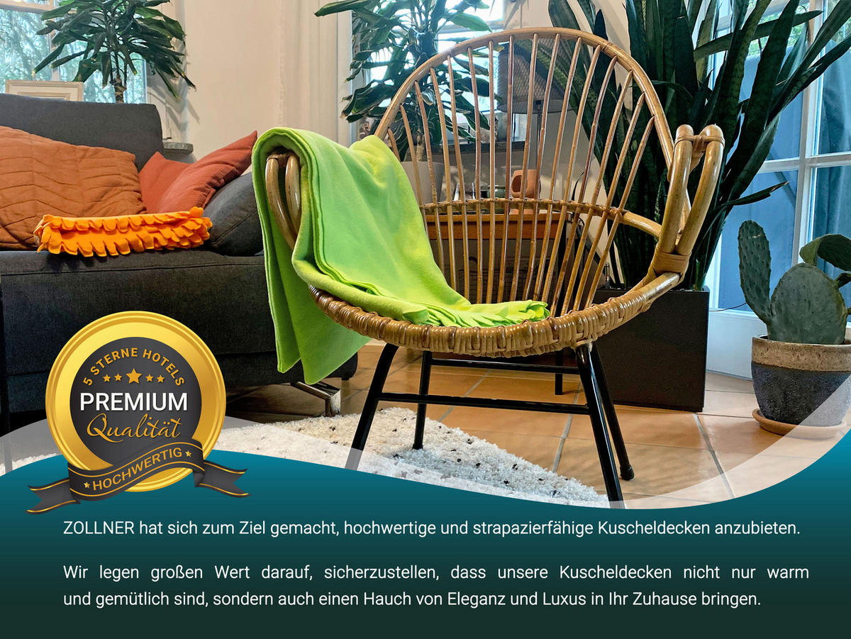 KUSCHELDECKE, 130x170 cm, 100% Polyester, Grün - Hellgrün, Textil (130/170cm) - Zollner