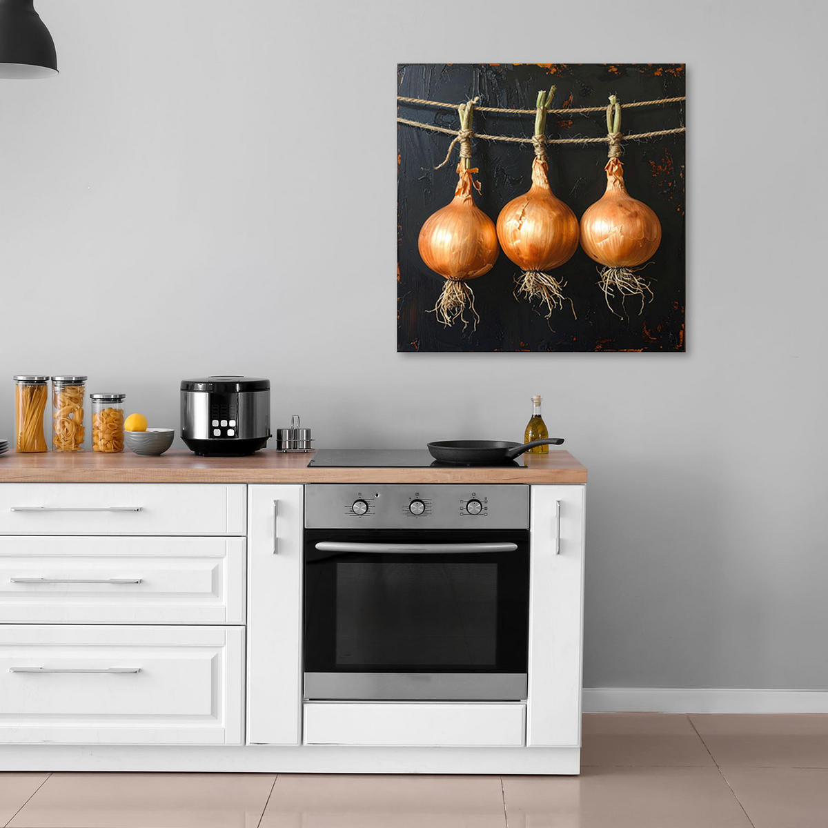 LEINWANDBILD Essen & Trinken 60x60cm - Beige, Textil (60/60cm) - Feeby