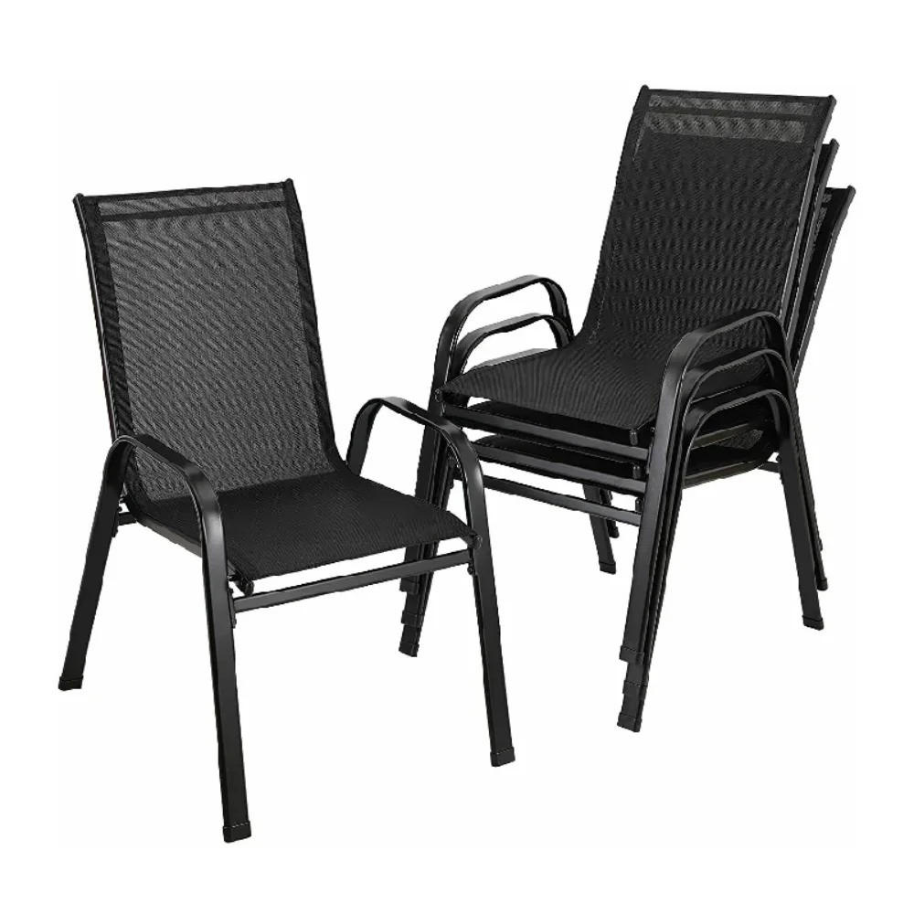 GARTENSTUHL 4er-Set Schwarz - Schwarz, Metall (91/73.5/54cm) - Kaket