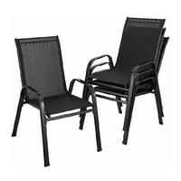 GARTENSTUHL 4er-Set Schwarz - Schwarz, Metall (91/73.5/54cm) - Kaket