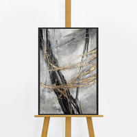 GEMÄLDE Goldener Strich Schattenfugenrahmen Schwarz 60x40 cm - Schwarz, Holz (60/40cm) - YS-art gallery