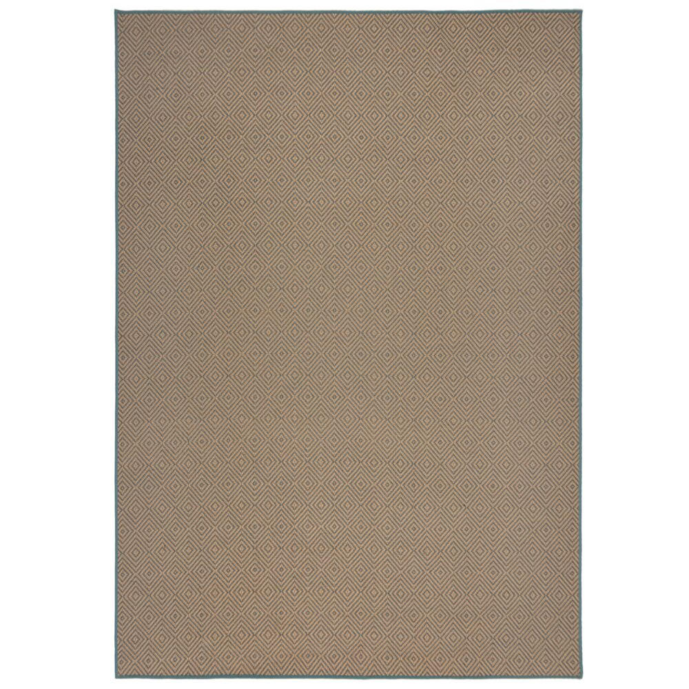 TEPPICH Jute Geometrisch-Design CARRON, Braun-Blau 160x230 cm - Blau/Braun, Naturmaterialien (160/230cm) - KADIMA DESIGN