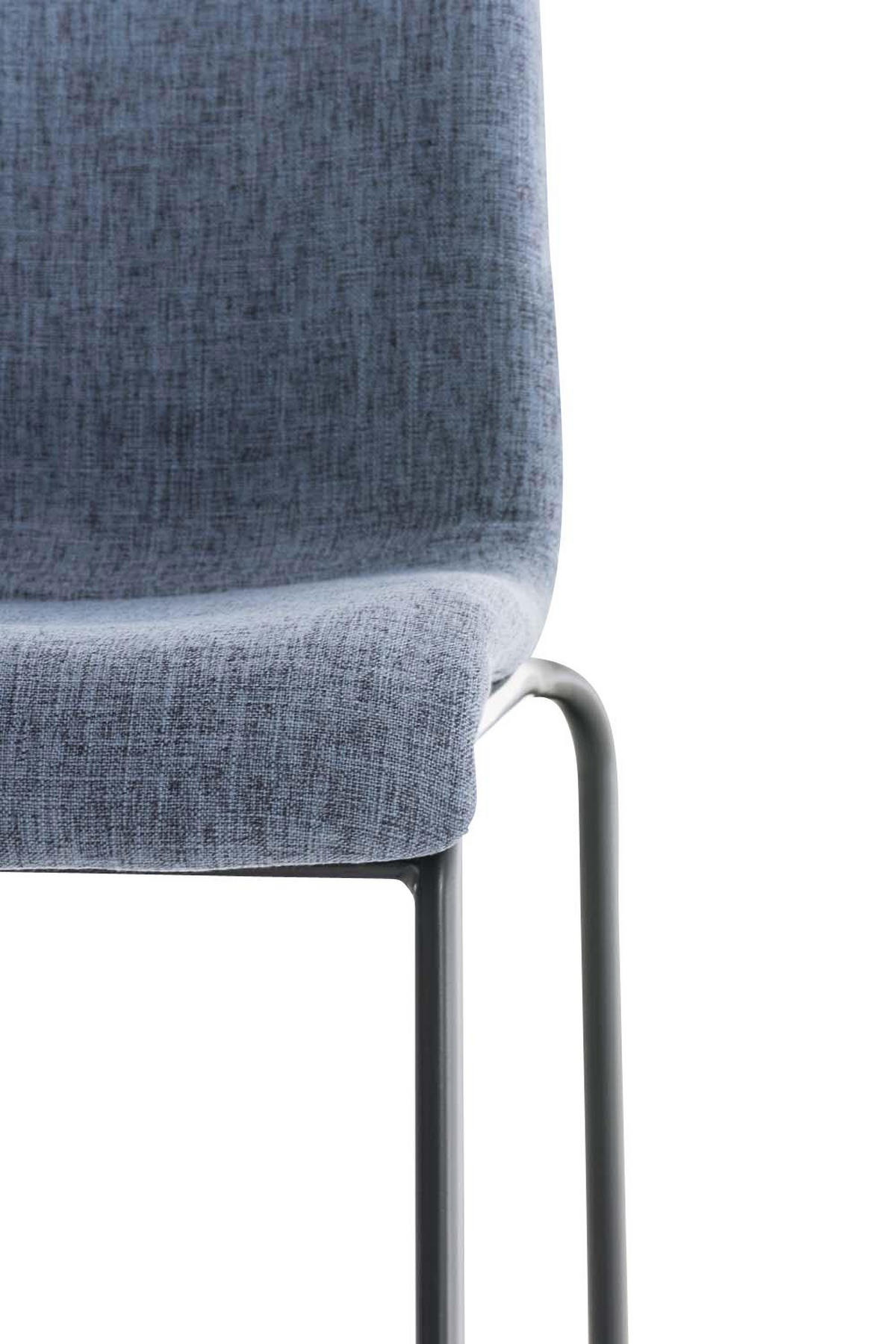 BARHOCKER Stoff Blau - Blau/Schwarz, Textil/Metall (43/100/48cm) - CLP