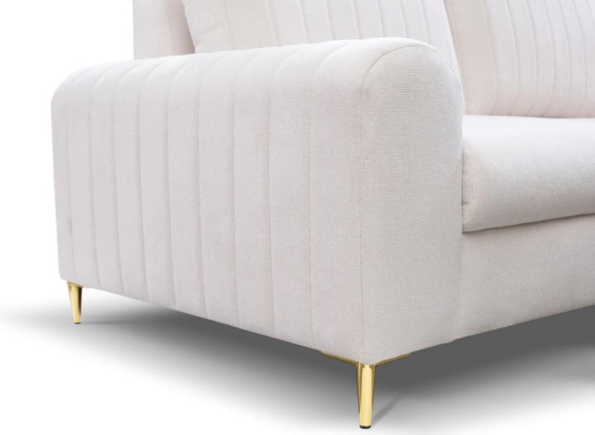 ECKSOFA Creme MANGO Mit Schlaffunktion Rechts - Beige, Naturmaterialen/Textil (251/164cm) - Sepro Meble