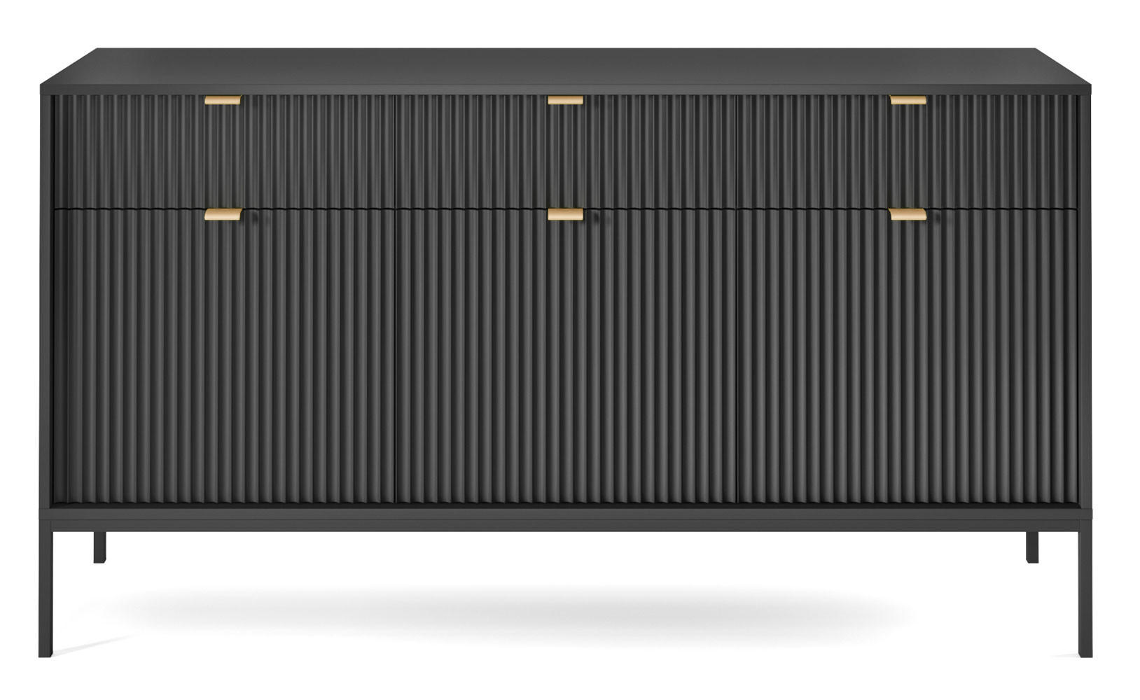 SIDEBOARD Nova Schwarz / Schwarz 154 / 39 / 83cm - Schwarz, Holz/Holzwerkstoff (154/83/39cm) - Feldmann-Wohnen