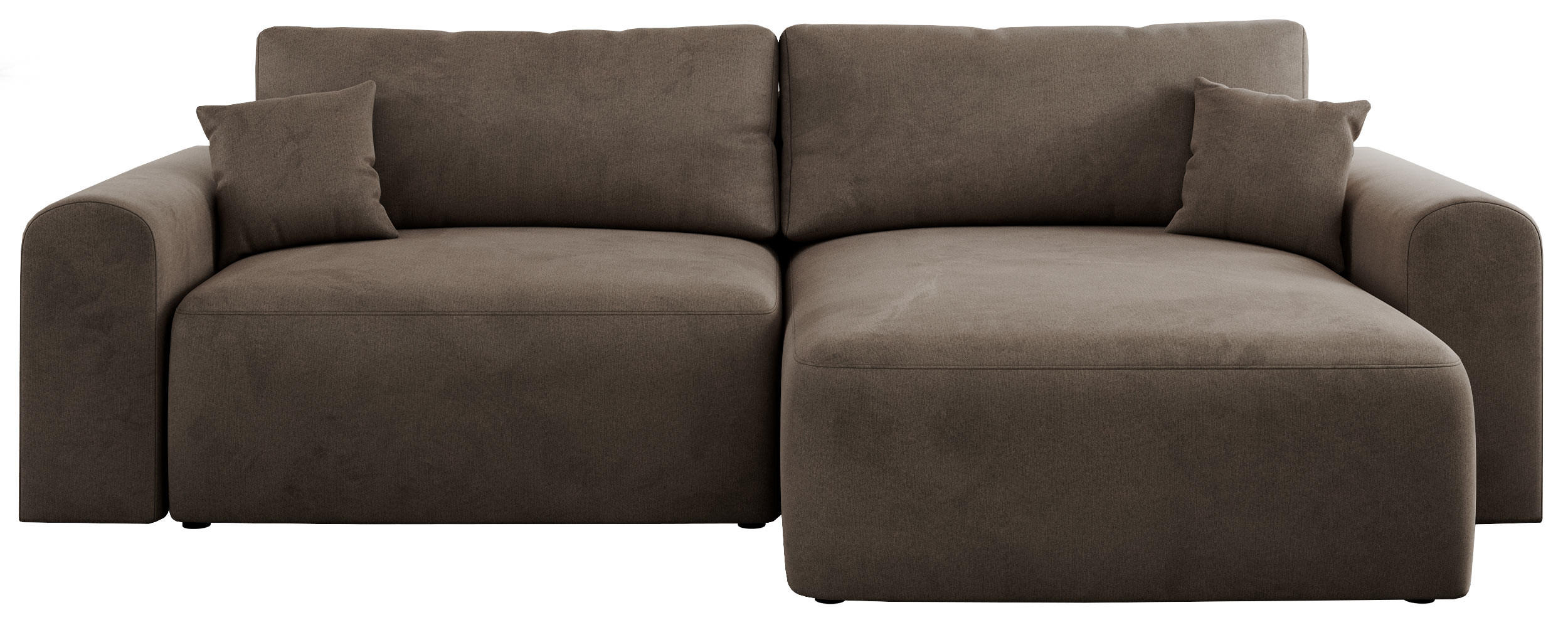 ECKSOFA NELSON Braun Velvet - Schwarz/Braun, Kunststoff/Textil (274/152cm) - MKS