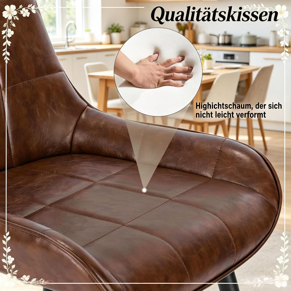 ARMLEHNSTUHL-SET DE-36162 4 Stück mit Metallgestell Braun - Braun, Metall (52.5/81.5/43cm) - ComfortXL