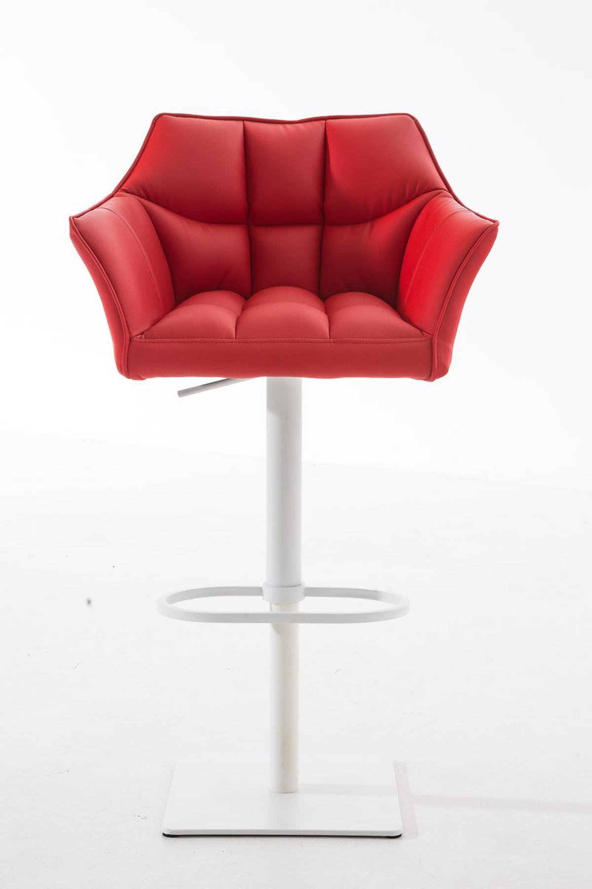 BARHOCKER Damaso 88x64x45 cm rot - Rot, Leder (64/88/45cm) - furnicato