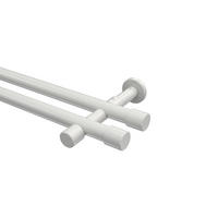 GARDINENSTANGEN-SET Prestige Santo 400 cm (geteilt in 2 x 200 cm), 2-läufig (ohne Ringe), 20 mm Ø Weiß - Weiß, Metall (400cm) - INTERDECO