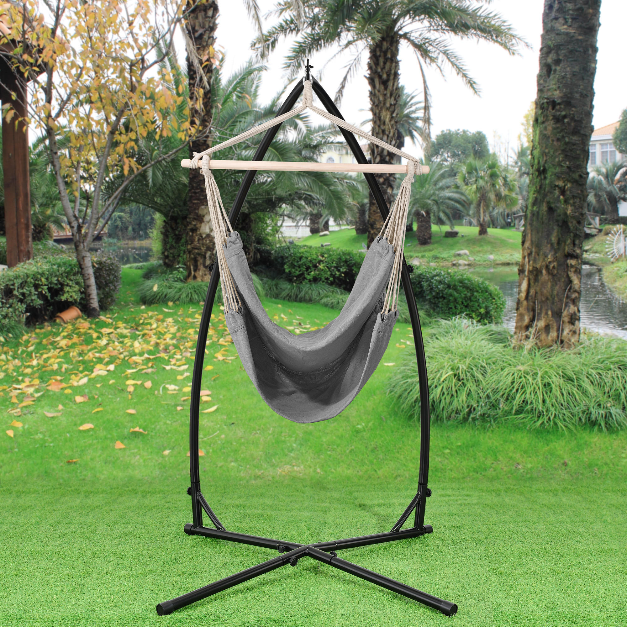 HÄNGESESSEL Chieti - Grau, Textil (110/205/110cm) - casa.pro