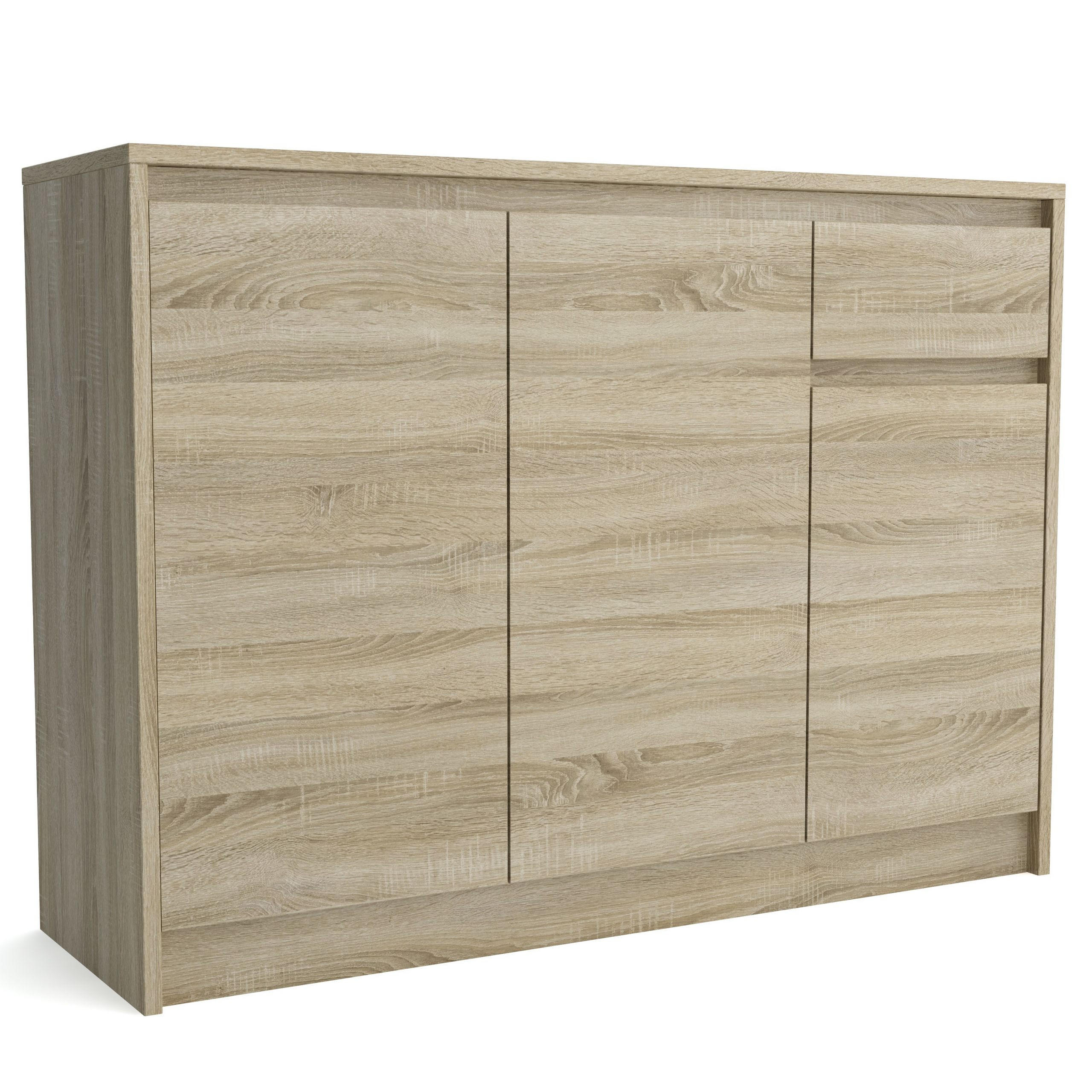 KOMMODE ASTORRE 113/82/33 cm mit 1 Schubladen 3 Türen Sonoma Eiche - Sonoma Eiche, Holzwerkstoff (113/82/33cm) - MASSENO