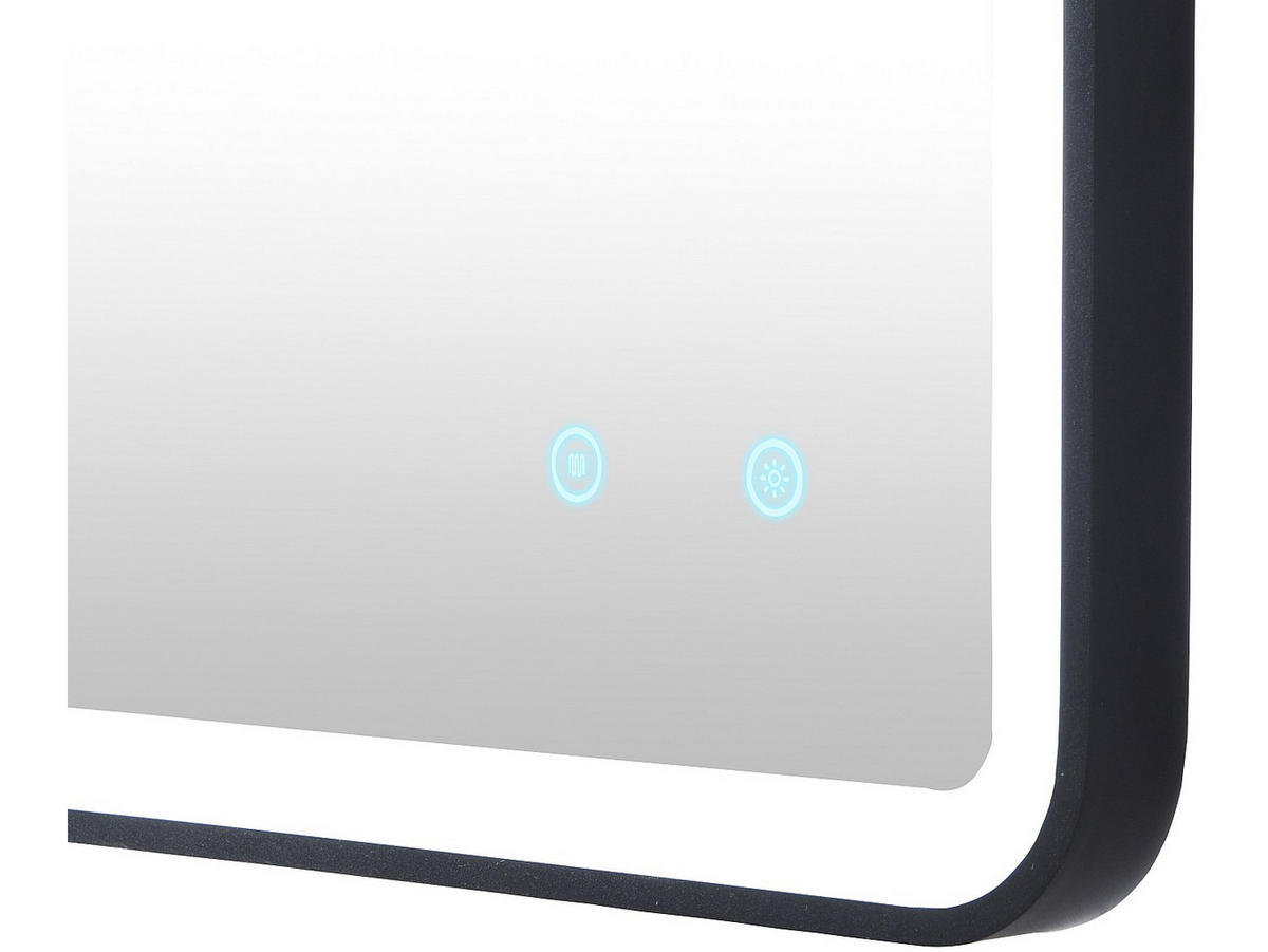 BADEZIMMERSPIEGEL rechteckig mit Beleuchtung beschlagfrei - 50 x 80 cm - LIMORICO - Schwarz, Glas (50/80/4.05cm) - Vente-Unique