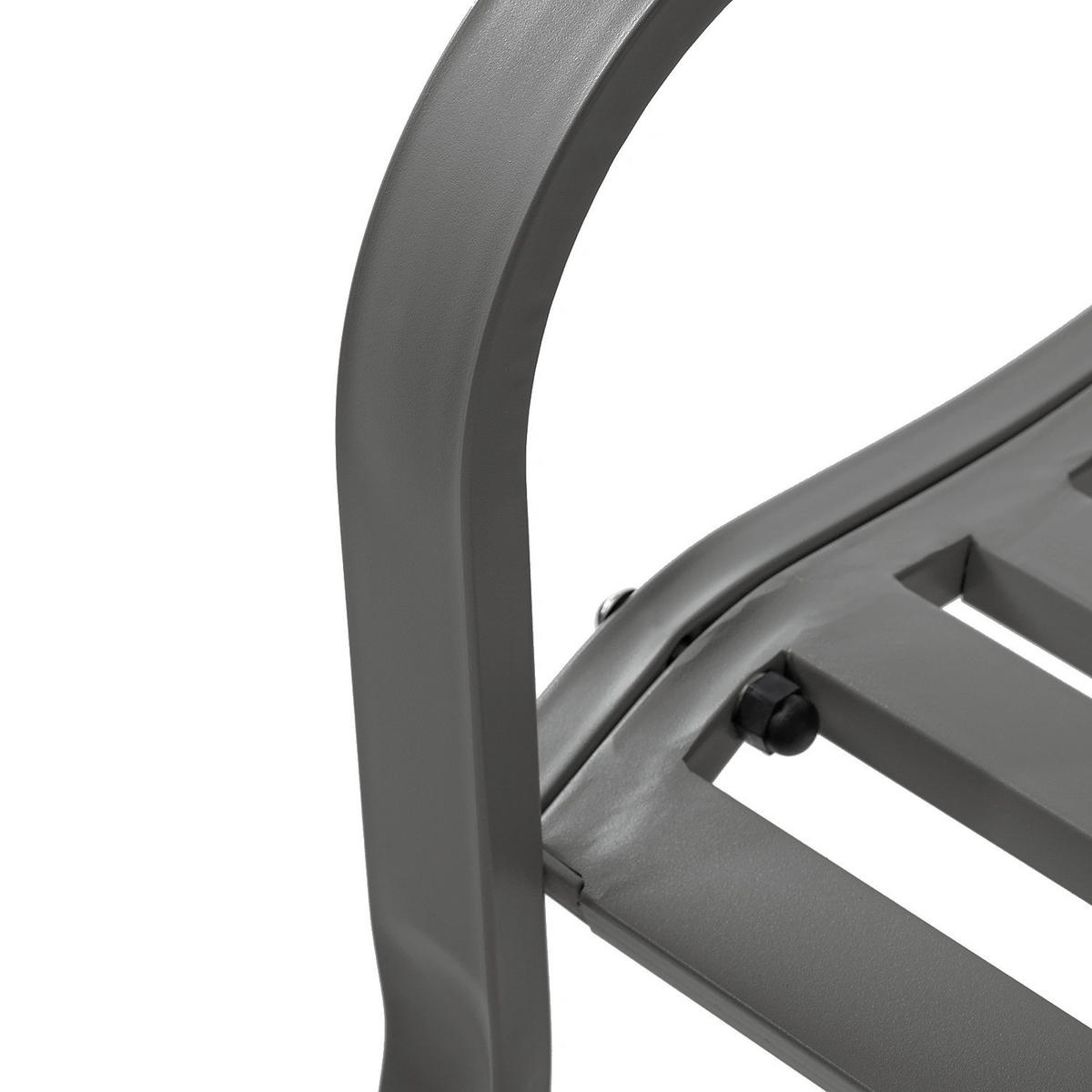 GARTENBANK - Stahl - Anthrazit, Metall (128/81/56cm) - home24