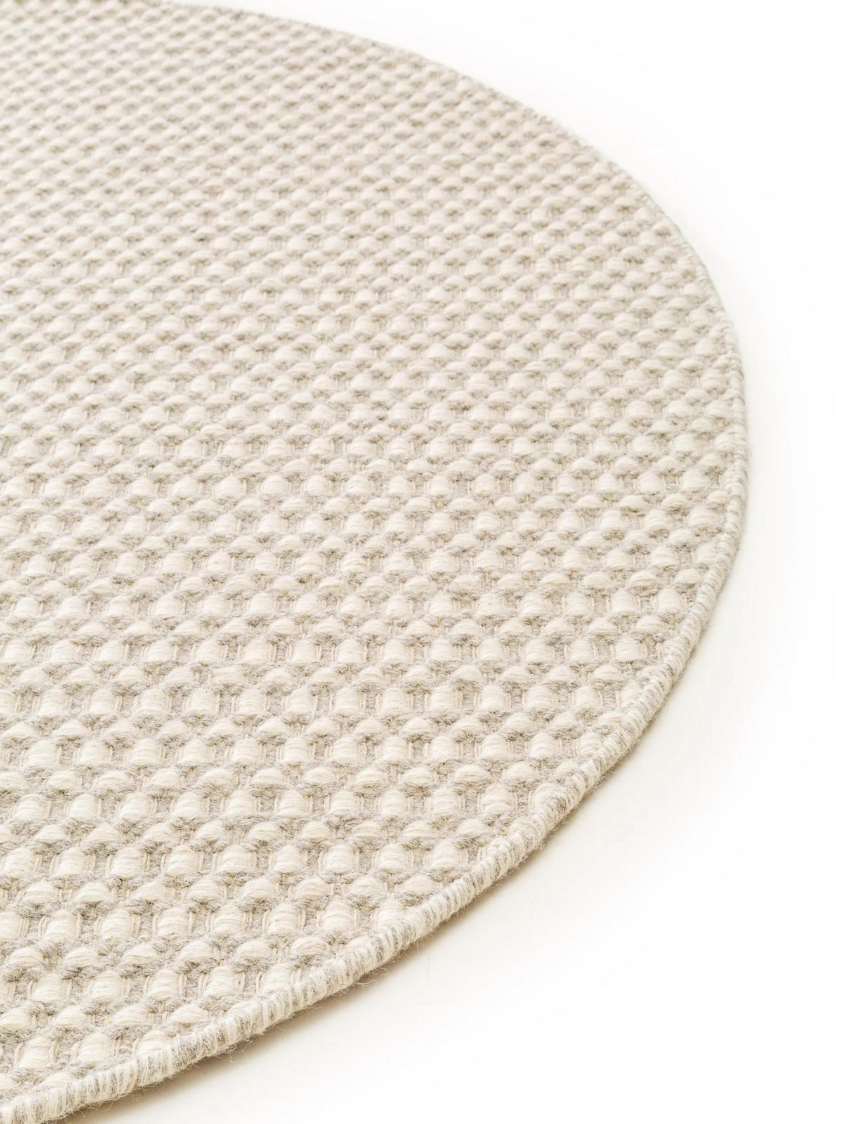 WOLLTEPPICH rund Hector Beige ø 150 cm rund - Beige, Textil (150/150cm) - benuta Finest