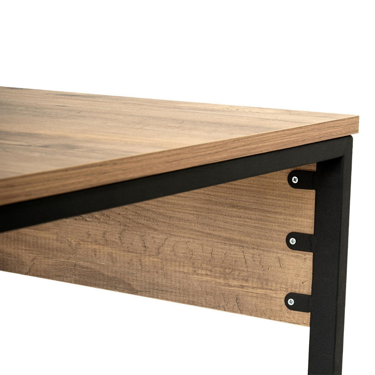 DOPPELSCHREIBTISCH mit Stauraum - Holzfarben & Schwarz - DERVILO - Naturfarben, Holz (240/60/74cm) - Vente-Unique