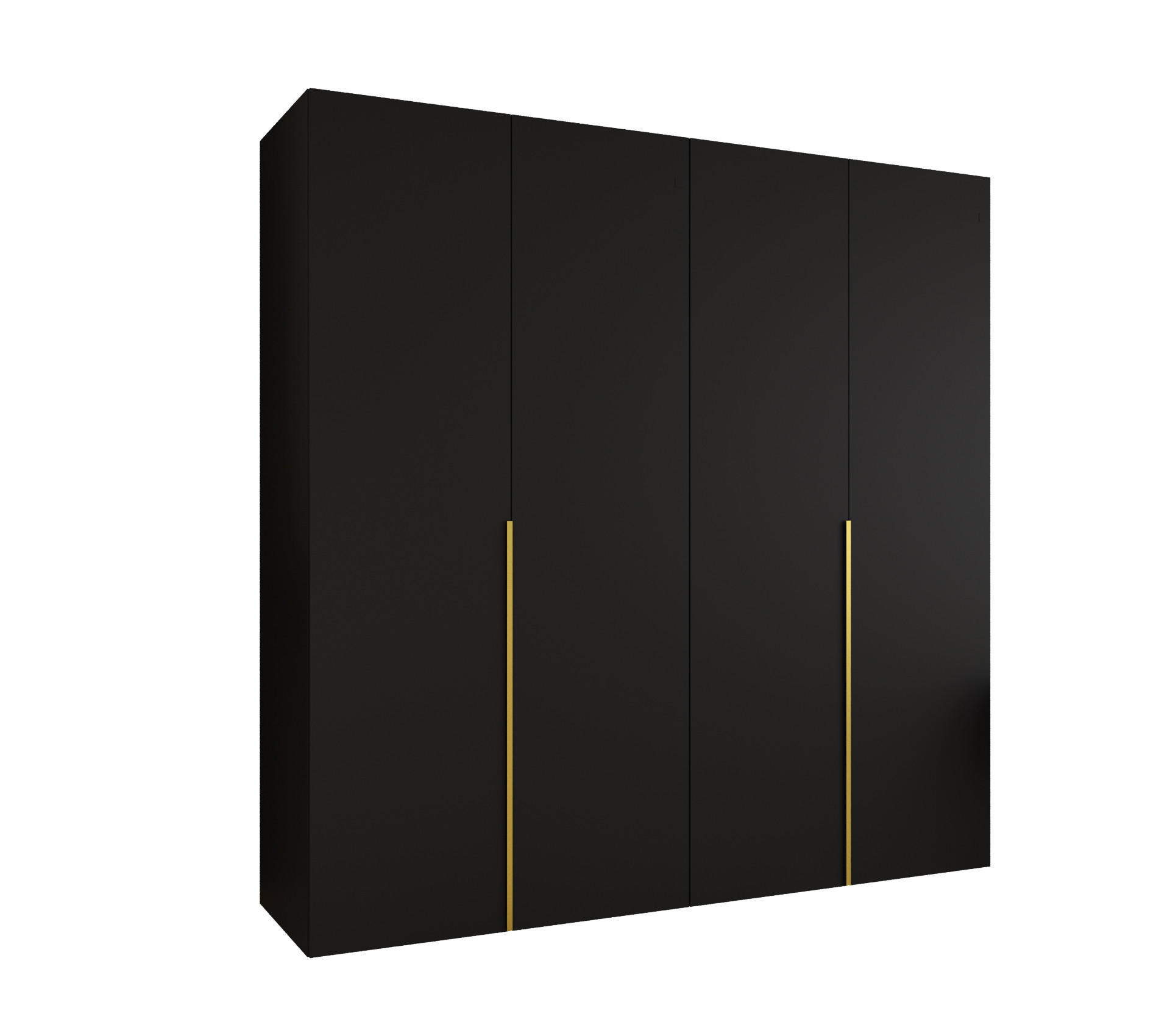 DREHTÜRENSCHRANK 202/200/52 4-türig - Goldfarben/Schwarz, Holz (200/202/52cm) - Abiks Möbel