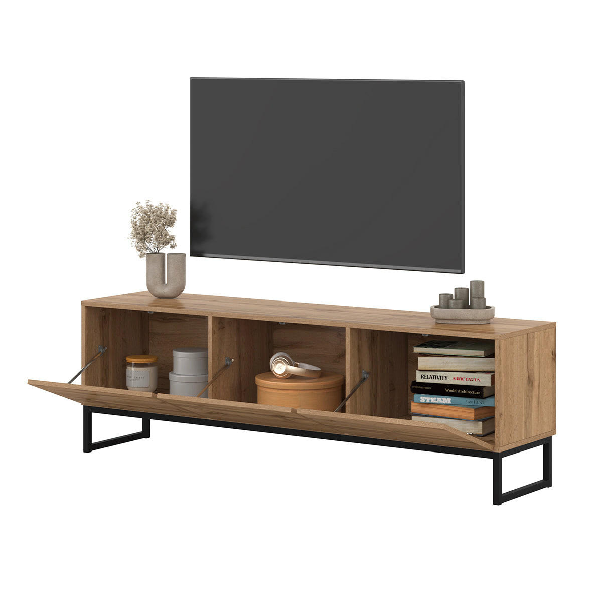 TV STOLEK Loa Dřevo - hnědá, kompozitní dřevo (157/50.2/36.5cm) - Petits-meubles